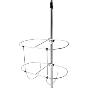 Metal shopping cart holder frame.