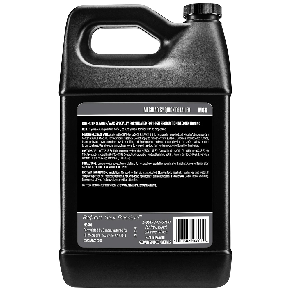 Meguiar's Quick Detailer M66 bottle back view.