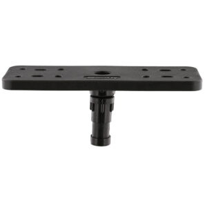 Rectangular black plastic boat mount base