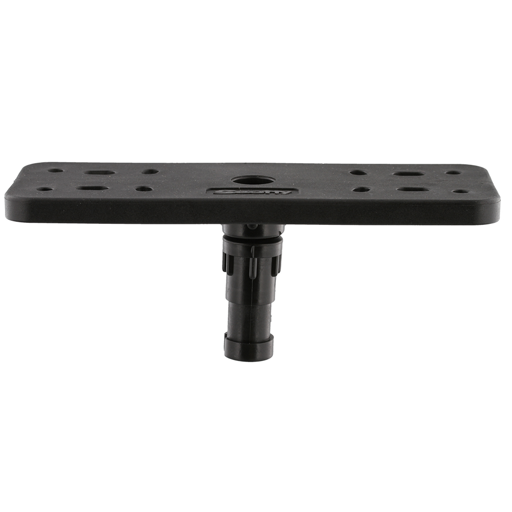 Rectangular black plastic boat mount base