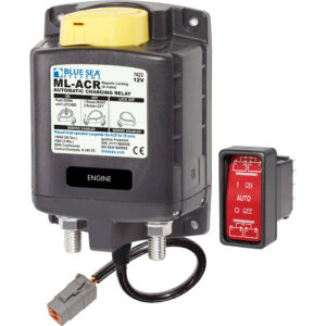 Blue Sea Systems automatic charging relay and switch.