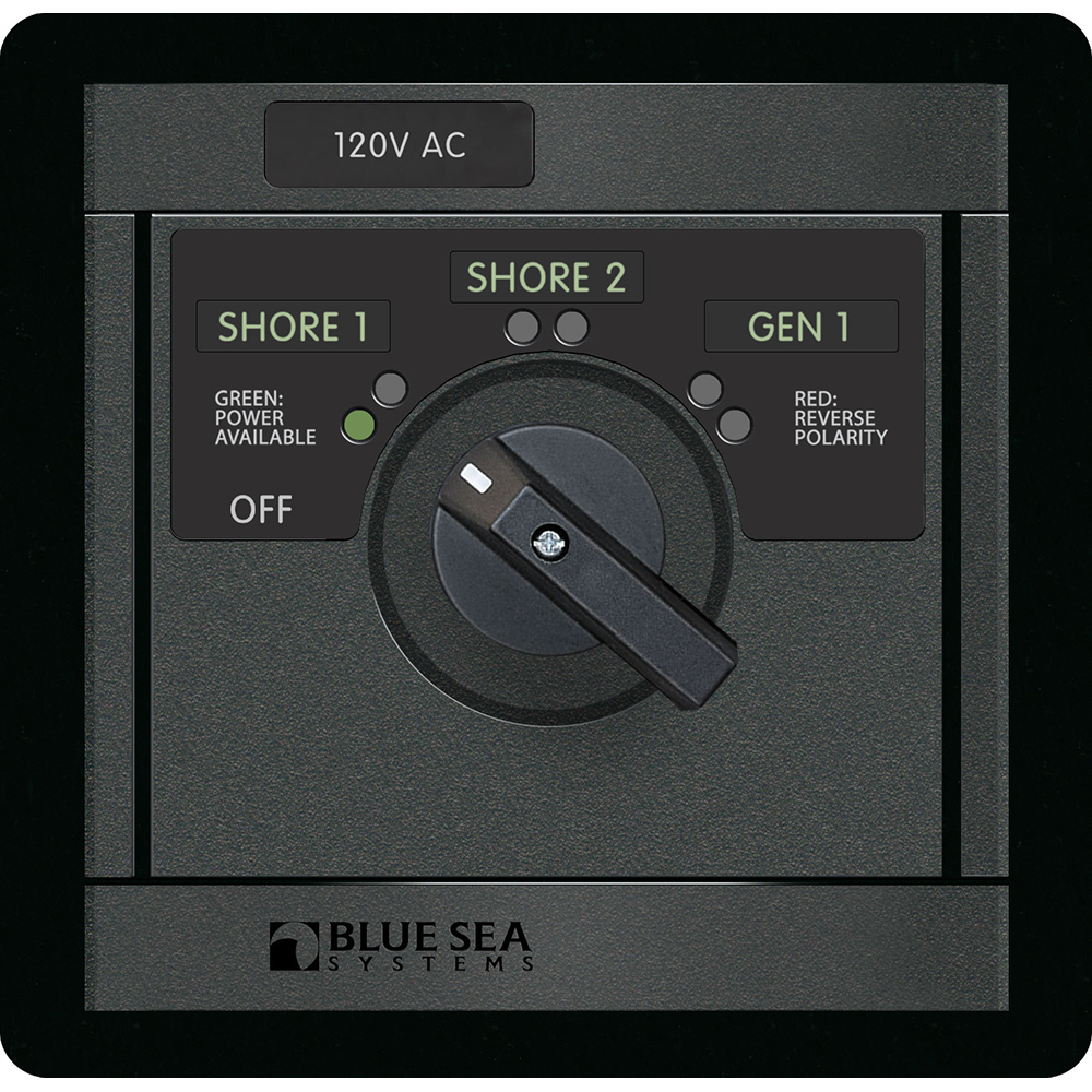 Blue Sea Systems shore power switch panel