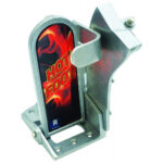 Hot Foot marine throttle pedal with fiery design.