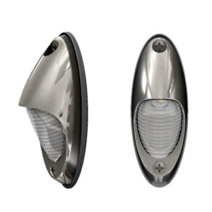 Stainless steel boat LED deck lights.