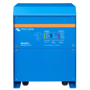 Blue Victron Energy Quattro battery charger inverter
