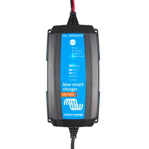 Blue smart charger for batteries, waterproof IP65