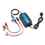 Smart battery charger with cables and clamps.