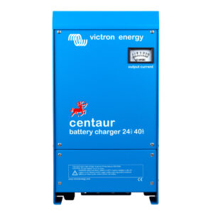 Victron Energy Centaur battery charger, blue device.
