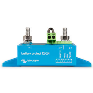 Blue battery protector device with connectors