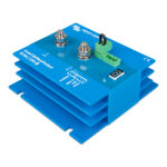 Blue smart battery protector device with connectors.