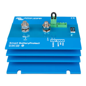 Blue Smart BatteryProtect device with connectors.