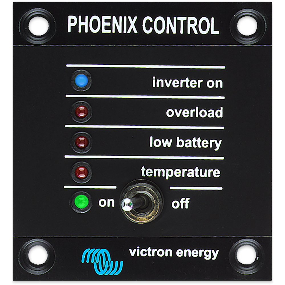 Phoenix Control panel with indicator lights and switch.