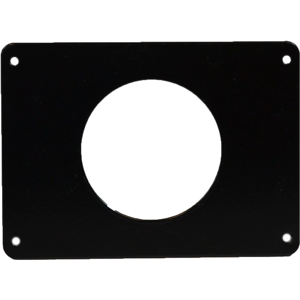 Black rectangular mounting plate with center hole.