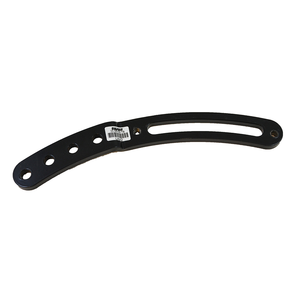Black adjustable bracket with multiple holes