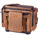 Brown Plano storage bag with multiple pockets.