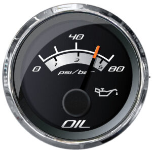 Oil pressure gauge showing PSI and BAR levels.