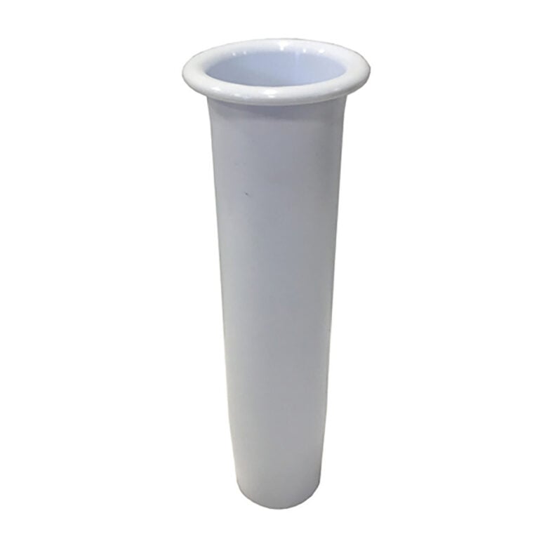 White porcelain flower vase with flared rim.