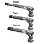Assembly steps: insert, twist, secure components
