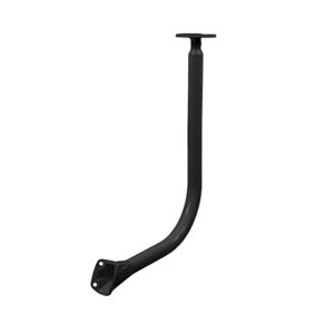 Black metal J-shaped wall bracket