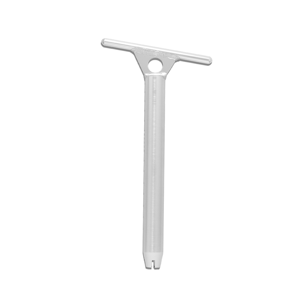 Silver aluminum window crank handle