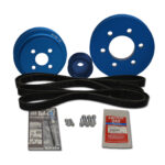 Blue pulley kit with belts and hardware set