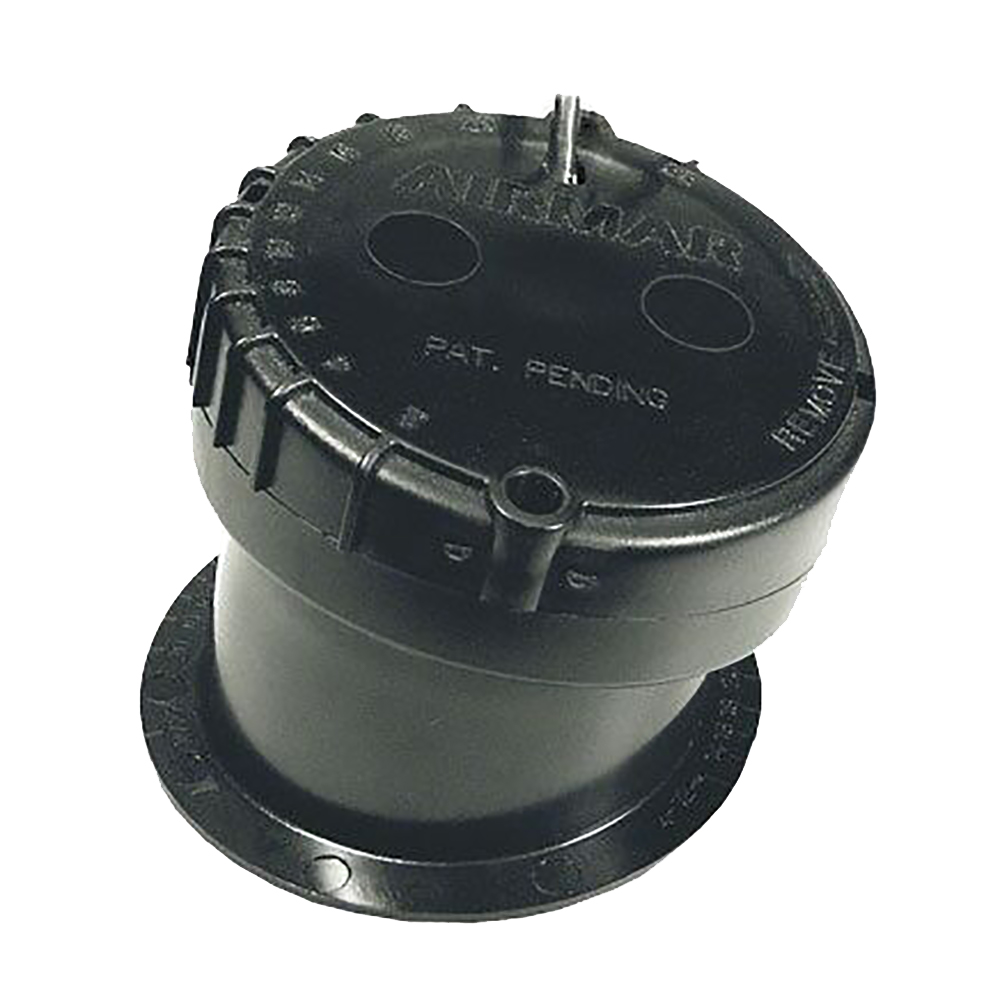 Black marine sensor housing with circular top.