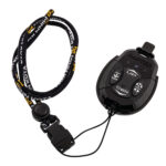 Remote control with buttons and lanyard