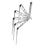 Adjustable Raptor ladder stabilizer in various positions.