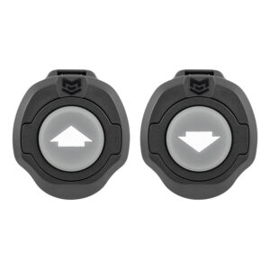 Two black buttons with up and down arrows.
