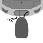 Illustration of a radar sensor on a vehicle.