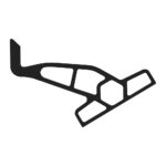 Black metal bracket with geometric design