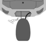 Illustration of rear vehicle parking sensor system.