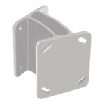 Gray metal mounting bracket with holes