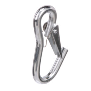 Metal snap hook for securing items.