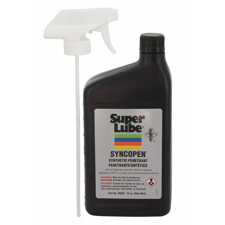 Super Lube synthetic penetrant bottle with spray nozzle.