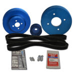 Car engine pulleys and belt kit components