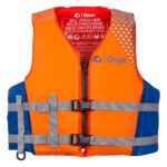 Orange and blue Onyx life vest
