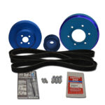 Car engine pulleys, belts, and accessory kit