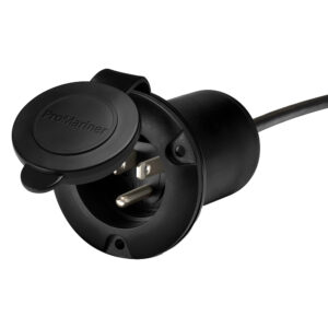 Black marine electrical inlet plug connector