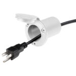 Electrical cord with three prong plug and connector
