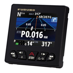Marine navigation display showing heading and course data.