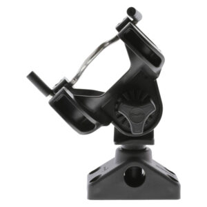 Black adjustable fishing rod holder mount
