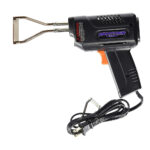 Electric soldering gun with cord and plug.