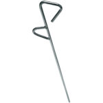 Metal beach umbrella sand anchor.