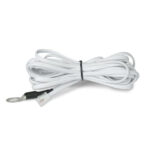 Coiled white temperature sensor cable