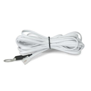 Coiled white temperature sensor cable
