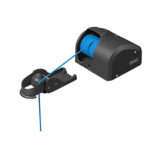 Electric anchor winch with blue rope