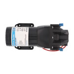 Jabsco water pressure pump with wiring connectors, black.