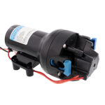 12V diaphragm water pump with wires and connectors.