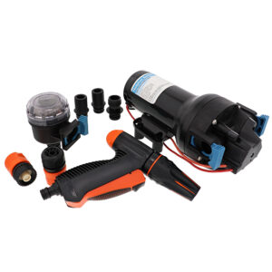 Water pump with nozzle and connectors